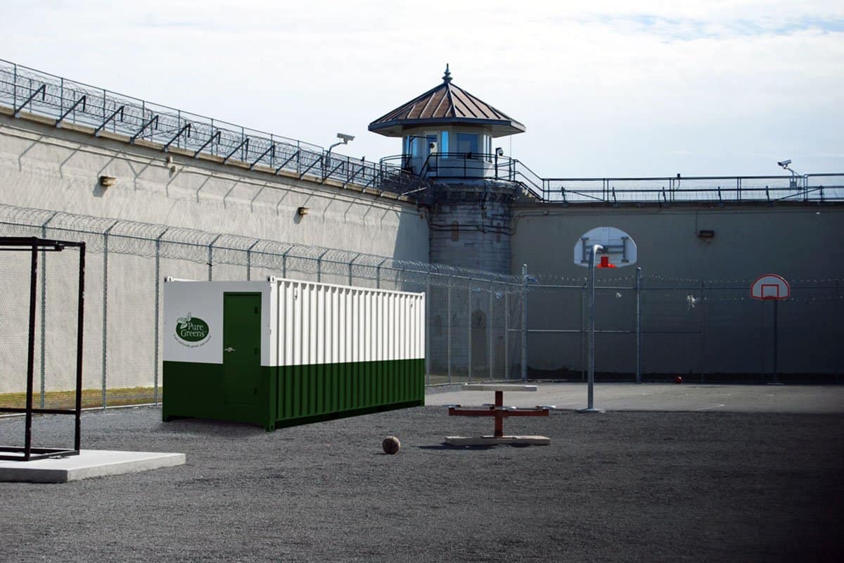 Container farming at correctional facilities